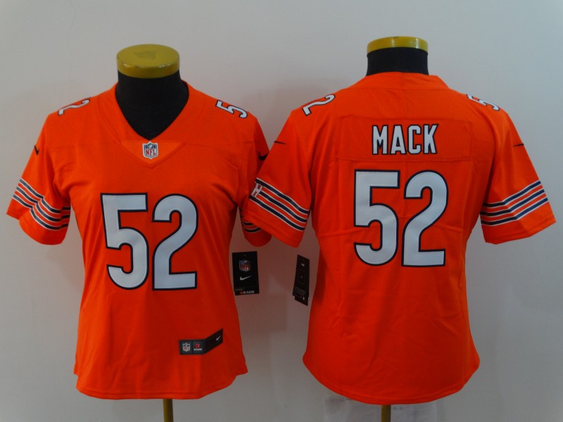 Women's Chicago Bears #52 Khalil Mack Orange Vapor Untouchable Limited Stitched NFL Jersey